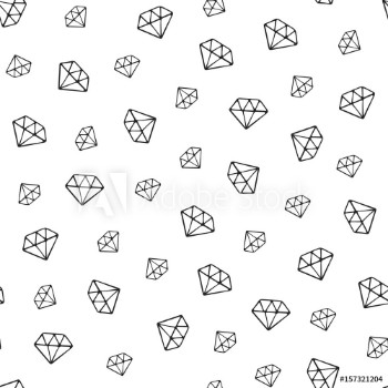 Picture of Diamond seamless pattern Black hand drawn diamonds on white background